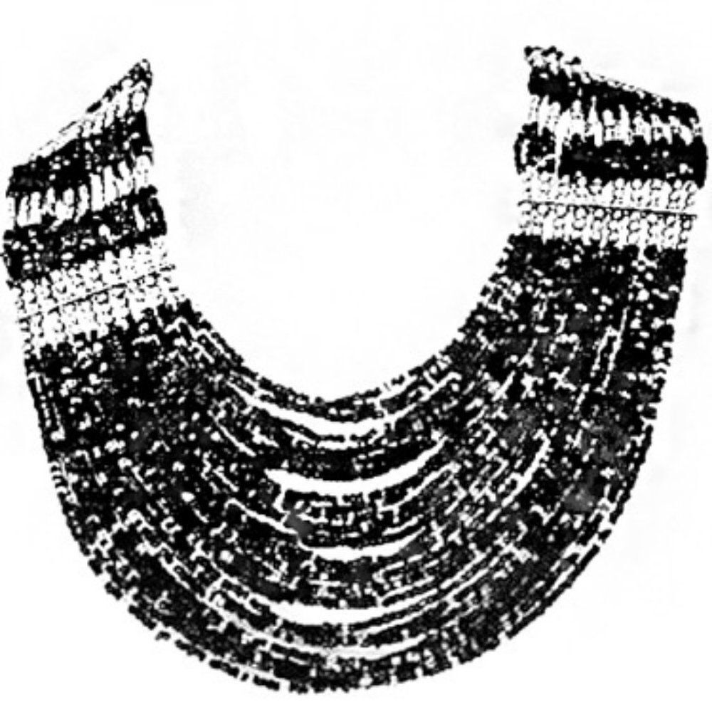 RUNWAY BLACK SILVER GLAS BEADED BIB NECKLACE